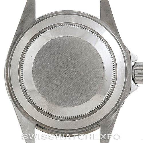 The image shows the case back and crown side of a Rolex Submariner 16610 Men
s Stainless Steel Black Dial 16610 Men
s Stainless Steel Black Dial watch.