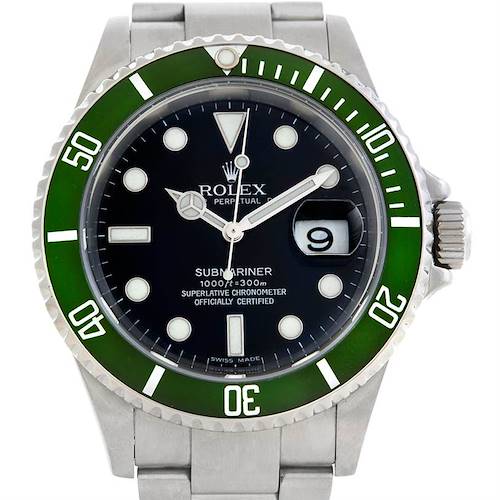 Photo of Rolex Green Submariner Steel Watch 16610T