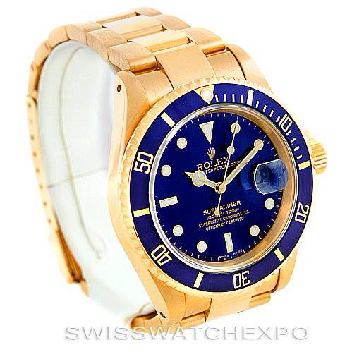 Rolex Submariner 18k Yellow Gold Watch 16618 SwissWatchExpo