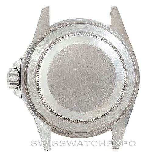 This image shows the case back and crown side of a Rolex Submariner 16610 Men's Stainless Steel Black Dial 16610 Men's Stainless Steel Black Dial watch.