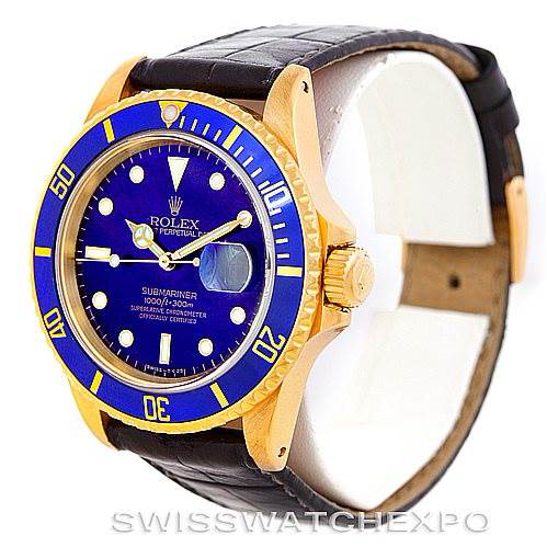 Rolex Submariner 18K Yellow Gold Watch 16808 SwissWatchExpo