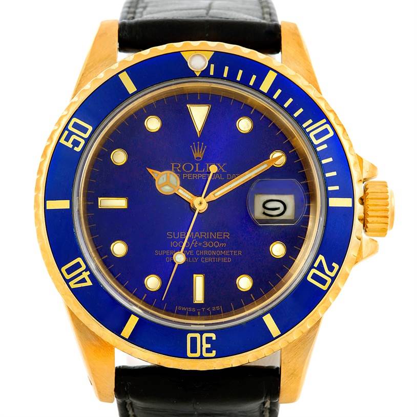 Rolex Submariner 18K Yellow Gold Watch 16808 | SwissWatchExpo