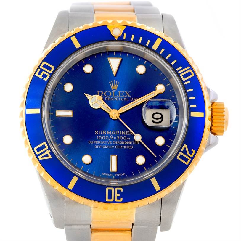 Rolex Submariner Steel Yellow Gold Blue Dial Watch 16613 | SwissWatchExpo