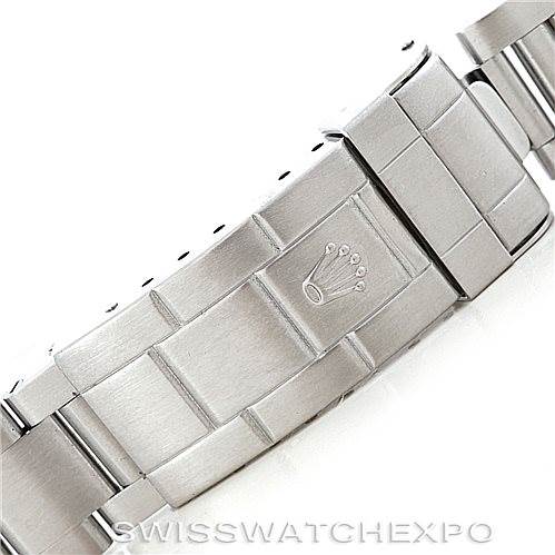 This image shows a close-up of the clasp and bracelet of a Rolex Submariner 14060 Men's Stainless Steel Black Dial 14060 Men's Stainless Steel Black Dial watch.