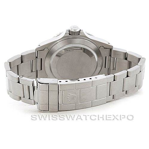 The image shows the back, clasp, and bracelet of a Rolex Submariner 14060 Men's Stainless Steel Black Dial 14060 Men's Stainless Steel Black Dial watch from a rear angle.