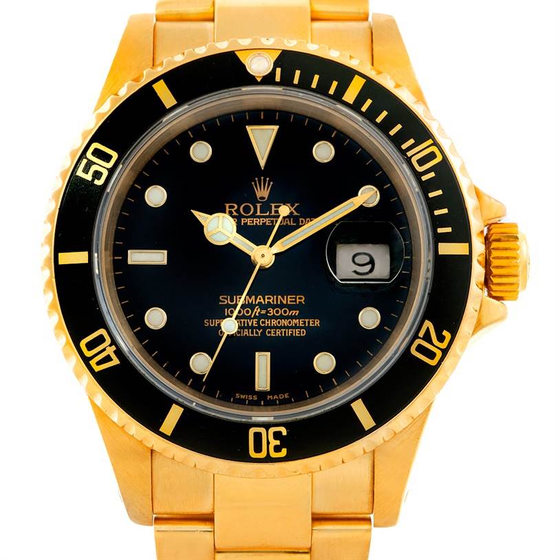 Rolex Submariner Yellow Gold 16618 | Stock 6897 | SwissWatchExpo