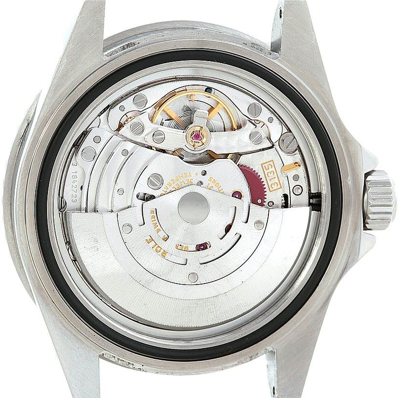 The image shows the internal mechanical movement of a Rolex Submariner 16610 Men's Stainless Steel Black Dial 16610 Men's Stainless Steel Black Dial watch viewed from the backside.