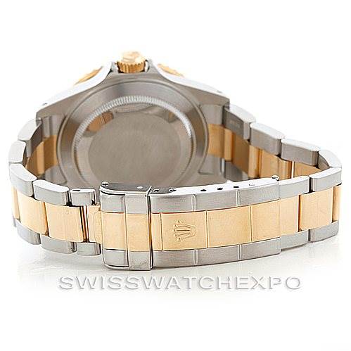 The image shows the back case and the bracelet with the clasp of a Rolex Submariner 16613 Men's Steel and Gold (two tone) Grey Dial 16613 Men's Steel and Gold (two tone) Grey Dial watch.