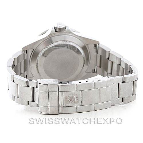 The image shows the back case and bracelet of a Rolex Submariner 16610 Men
s Stainless Steel Black Dial 16610 Men
s Stainless Steel Black Dial watch, with the clasp and crown visible.