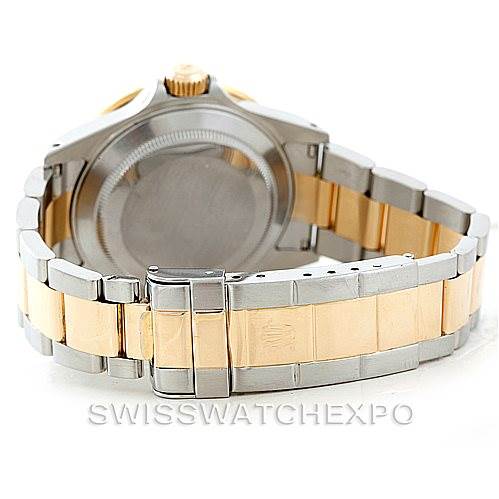 The image shows the back and bracelet of a Rolex Submariner 16613 Men's Steel and Gold (two tone) Champagne Dial 16613 Men's Steel and Gold (two tone) Champagne Dial watch in a two-tone finish.