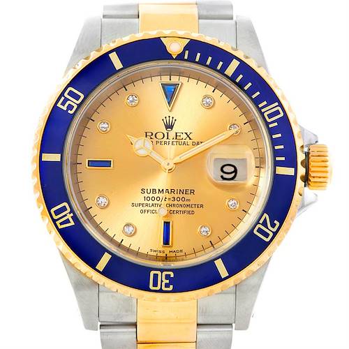 Photo of Rolex Submariner Steel Yellow Gold Serti Dial Watch 16613