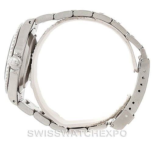 This image shows a side view of a Rolex Submariner 14060 Men
s Stainless Steel Black Dial 14060 Men
s Stainless Steel Black Dial watch, displaying its bracelet, clasp, and side profile of the case.