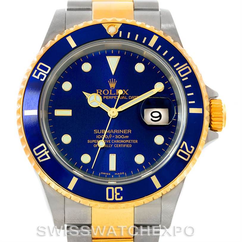 Rolex Submariner Steel Yellow Gold Blue Dial Watch 16613 | SwissWatchExpo