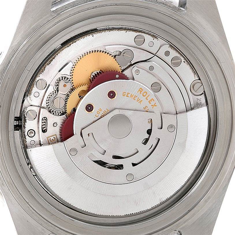 This image shows the movement mechanism of a Rolex Submariner 16610 Men
s Stainless Steel Black Dial 16610 Men
s Stainless Steel Black Dial watch, viewed from the back.