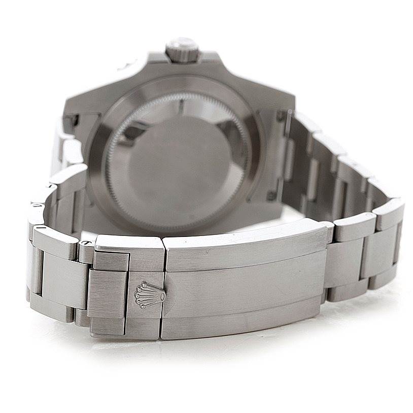 The image shows the back case and bracelet clasp of a Rolex Submariner 116610 Men
s Stainless Steel Black Dial 116610 Men
s Stainless Steel Black Dial watch from a rear angle.