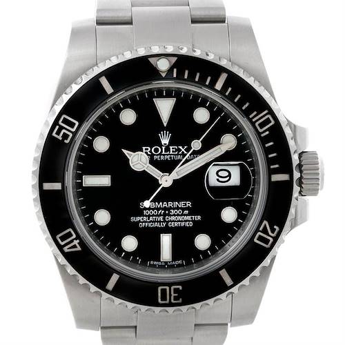 Photo of Rolex Submariner Mens Steel Date Ceramic Bezel Watch 116610
