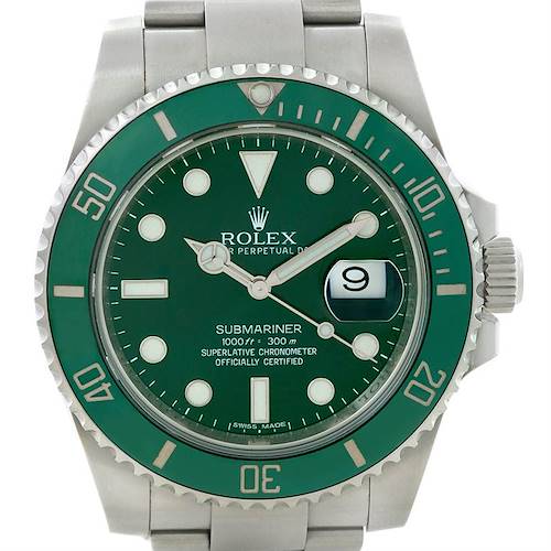 Photo of Rolex Submariner Green Dial Ceramic Bezel Steel Watch 116610LV