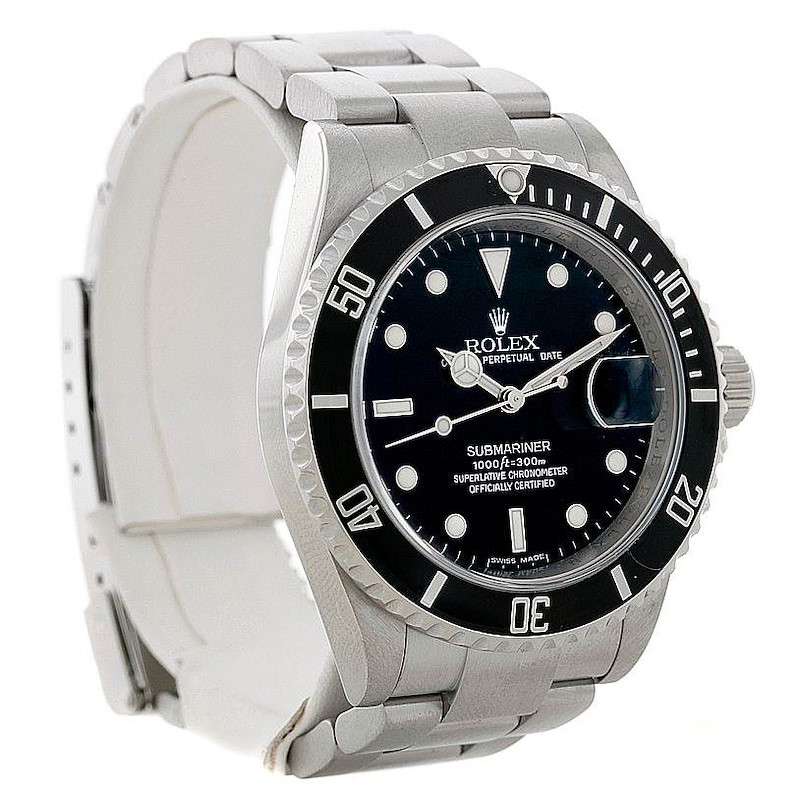 Rolex Submariner Mens Stainless Steel Date Watch 16610 SwissWatchExpo