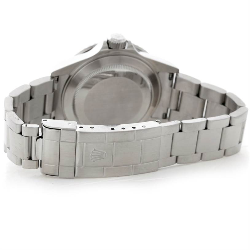 The image shows the back case and bracelet of a Rolex Submariner 16610 Men
s Stainless Steel Black Dial 16610 Men
s Stainless Steel Black Dial watch.