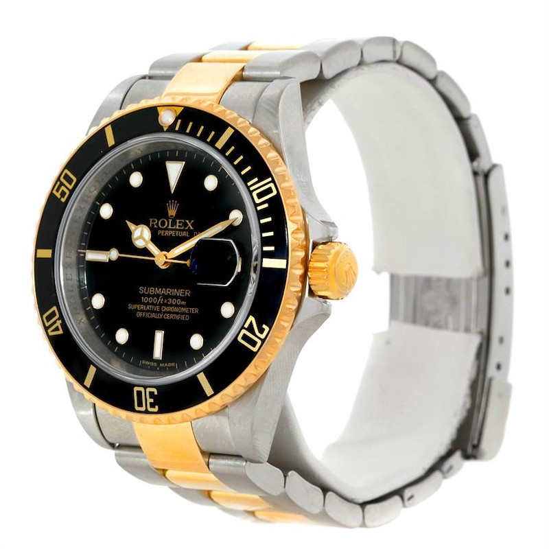 Rolex Submariner Stainless Steel 18K Yellow Gold Watch 16613 SwissWatchExpo