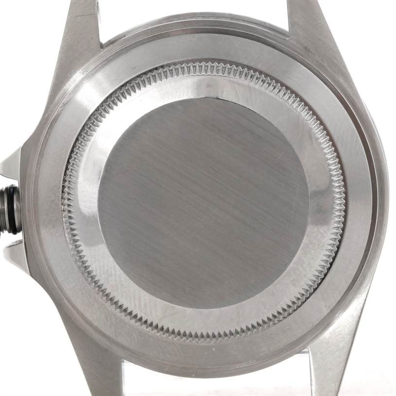 This image shows the back case of a Rolex Submariner 14060 Men
s Stainless Steel Black Dial 14060 Men
s Stainless Steel Black Dial, viewed from the rear.