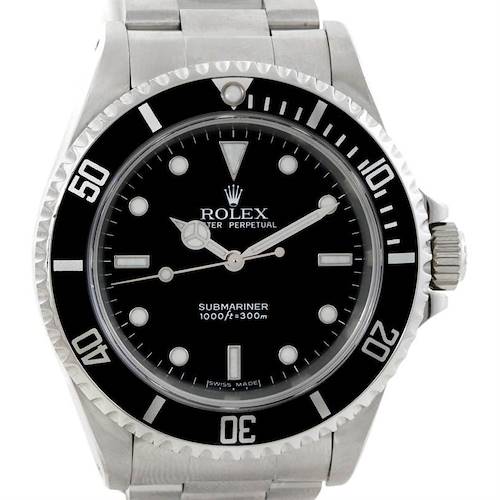 Photo of Rolex Submariner Mens Stainless Steel Black Dial Non Date Watch 14060