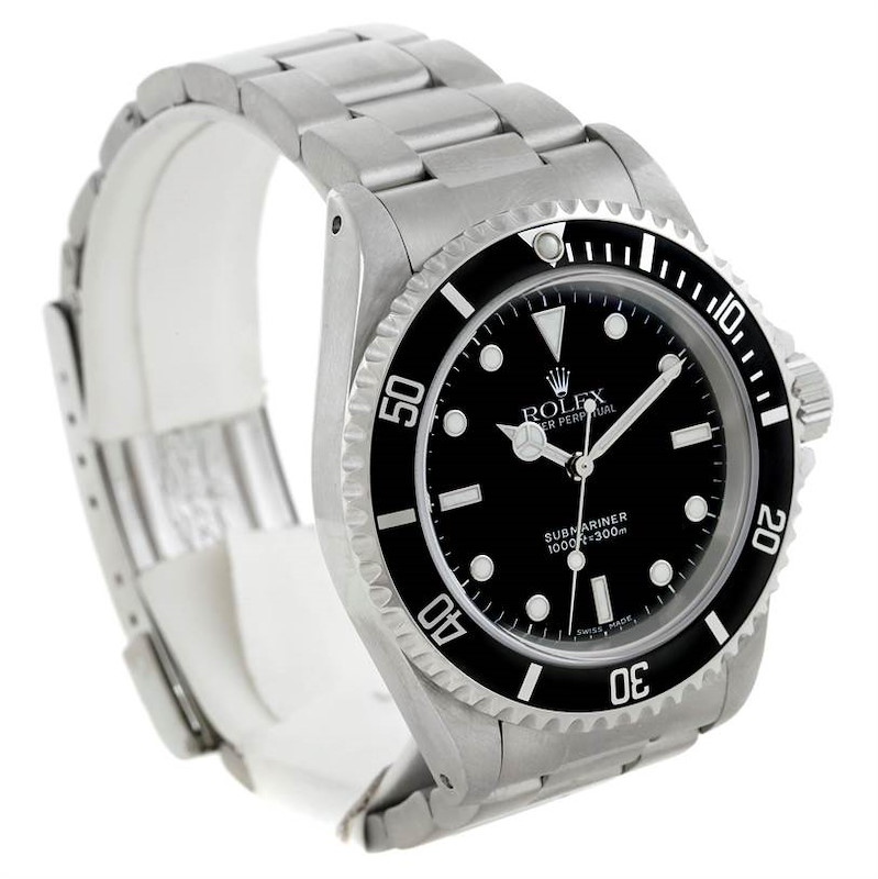 Rolex Submariner Stainless Steel Black Dial NonDate Mens Watch 14060 SwissWatchExpo