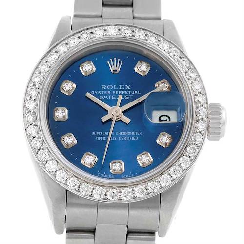 Photo of Rolex Datejust Ladies Diamond Steel 18k White Gold Watch 69160