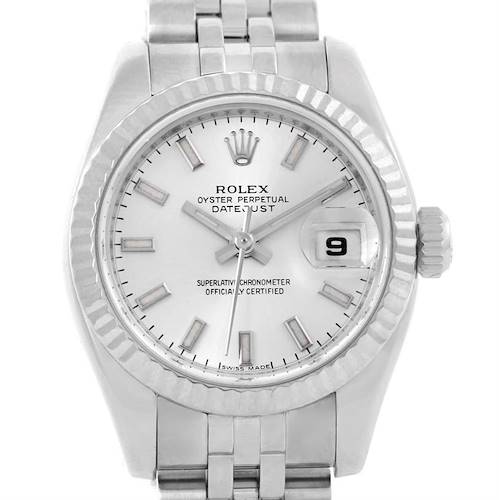 Photo of Rolex Datejust Silver Dial Steel 18K White Gold Ladies Watch 179174