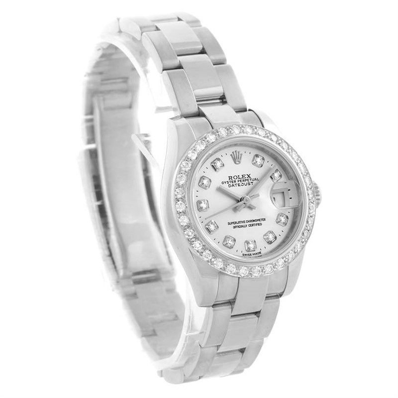 Rolex Datejust Ladies Stainless Steel Diamond Watch 179160 SwissWatchExpo