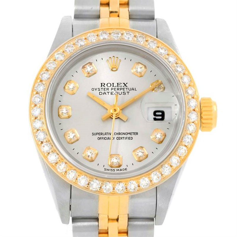 Rolex Datejust Ladies Steel 18k Yellow Gold Diamond Watch 69173 SwissWatchExpo