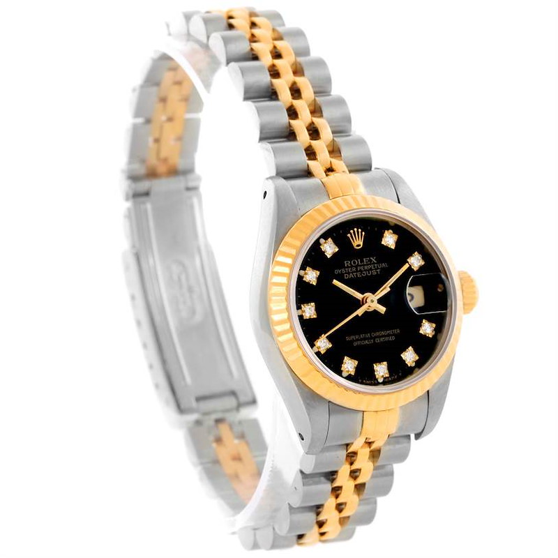 Rolex Datejust Steel 18k Yellow Gold Diamond Watch 69173 Box Papers SwissWatchExpo