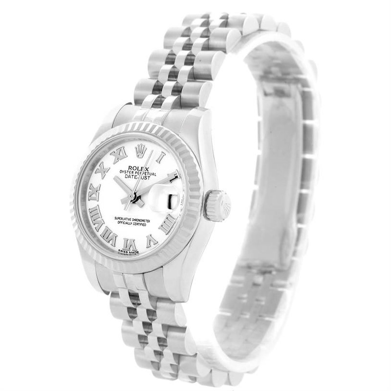 Rolex Datejust Steel 18K White Gold White Dial Ladies Watch 179174 SwissWatchExpo