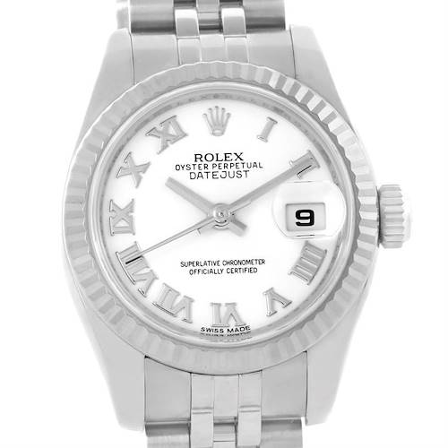 Photo of Rolex Datejust Steel 18K White Gold White Dial Ladies Watch 179174