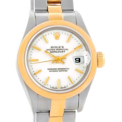 Photo of Rolex Datejust Ladies Steel 18k Yellow Gold White Dial Watch 69163