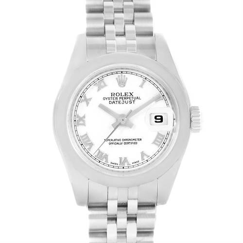 Photo of Rolex Datejust White Roman Dial Stainless Steel Ladies Watch 179160