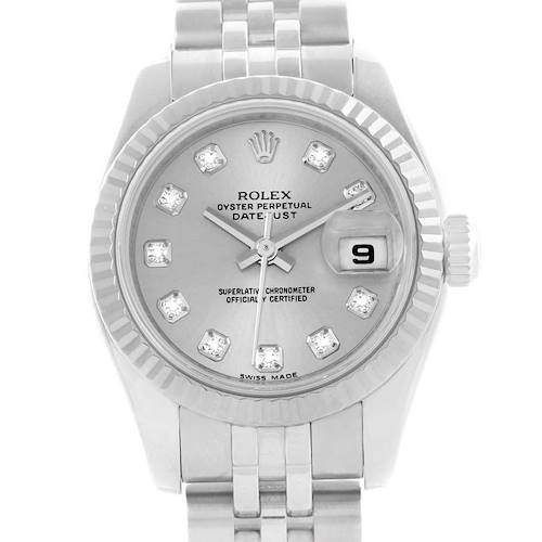 Photo of Rolex Datejust Ladies Steel 18K White Gold Diamond Watch 179174