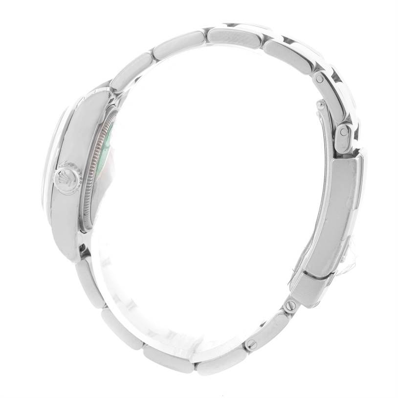 The image shows the side view of a Rolex Datejust 179160 Women's Stainless Steel White Dial 179160 Women's Stainless Steel White Dial watch, highlighting the bracelet and crown.