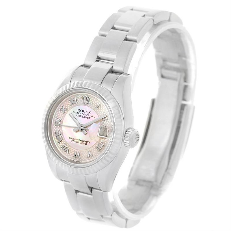 Rolex Datejust Steel White Gold Mother of Pearl Ladies Watch 179174 SwissWatchExpo