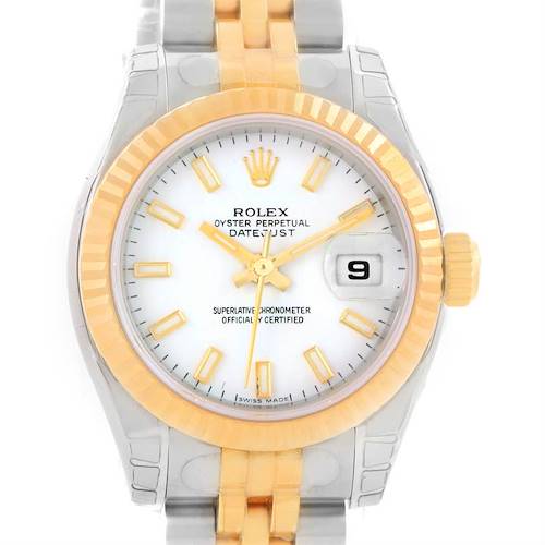 Photo of Rolex Datejust Steel Yellow Gold White Dial Ladies Watch 179173 Unworn