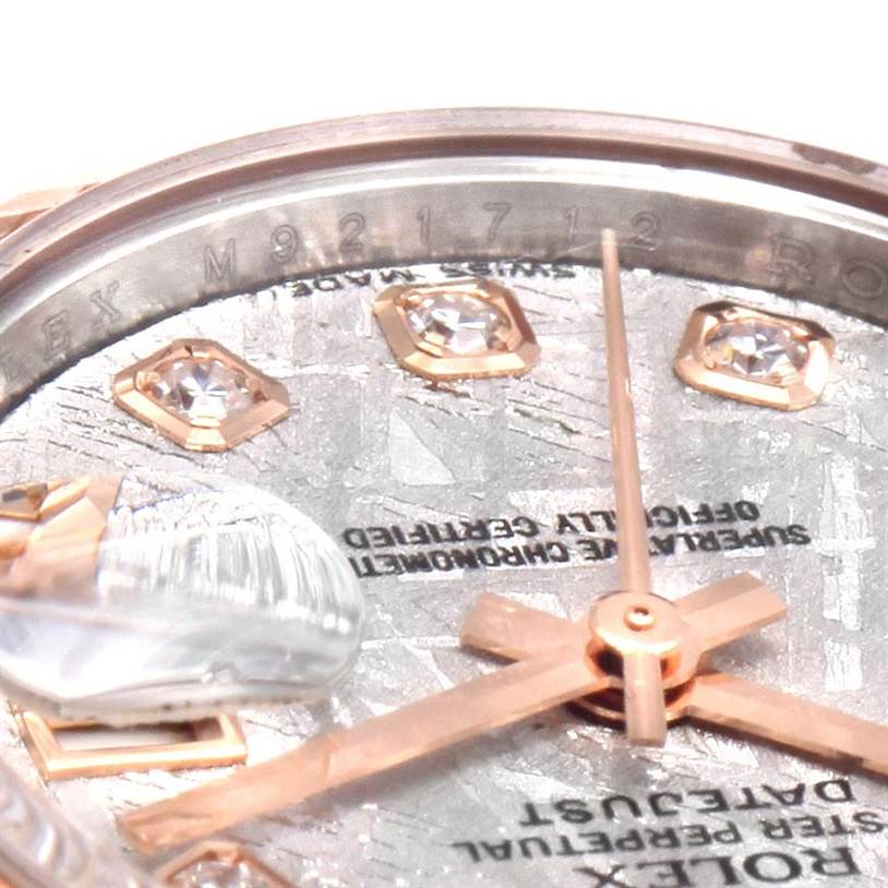 The image shows a close-up of the dial, hands, and indices of a Rolex Datejust 179171 Women
s Steel and Gold (two tone) Silver Dial 179171 Women
s Steel and Gold (two tone) Silver Dial watch.