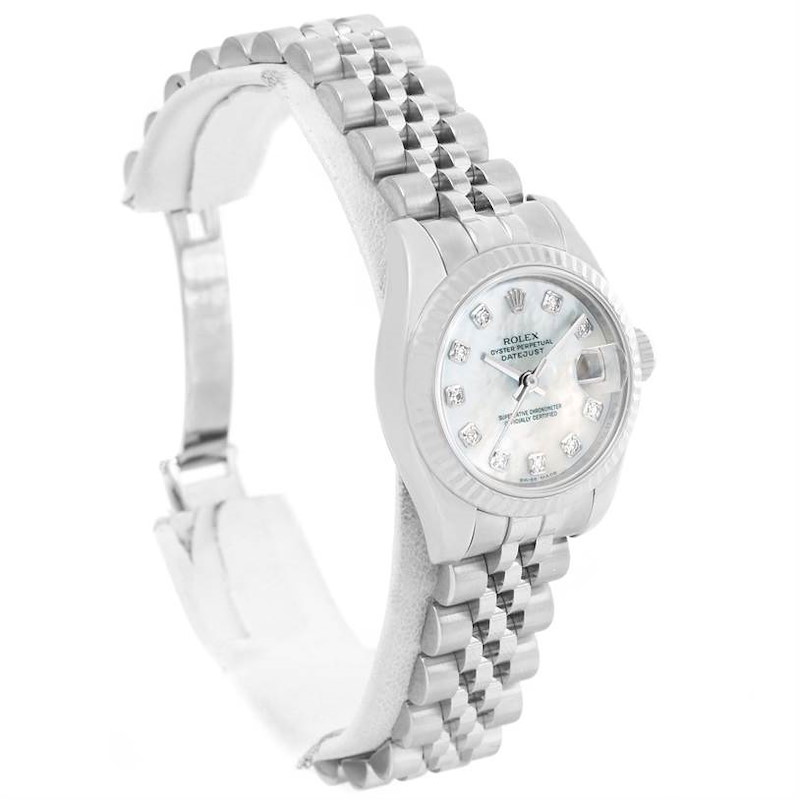 Rolex Datejust Steel White Gold Mother of Pearl Diamond Watch 179174 SwissWatchExpo