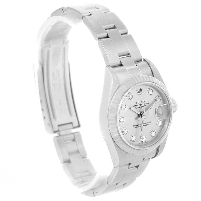 Rolex Datejust Ladies Steel White Gold Diamond Watch 79174 Box Papers SwissWatchExpo
