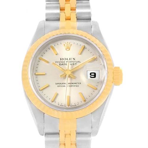 Photo of Rolex Datejust Steel 18k Yellow Gold Silver Dial Ladies Watch 69173