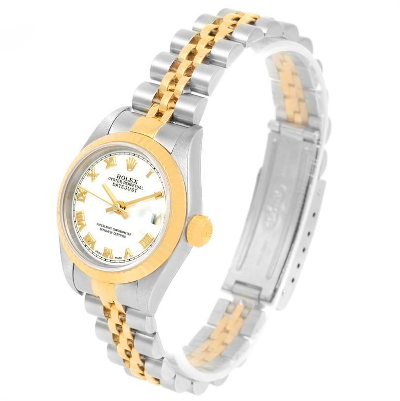 Rolex Datejust Steel 18k Yellow Gold White Dial Ladies Watch 79173 SwissWatchExpo