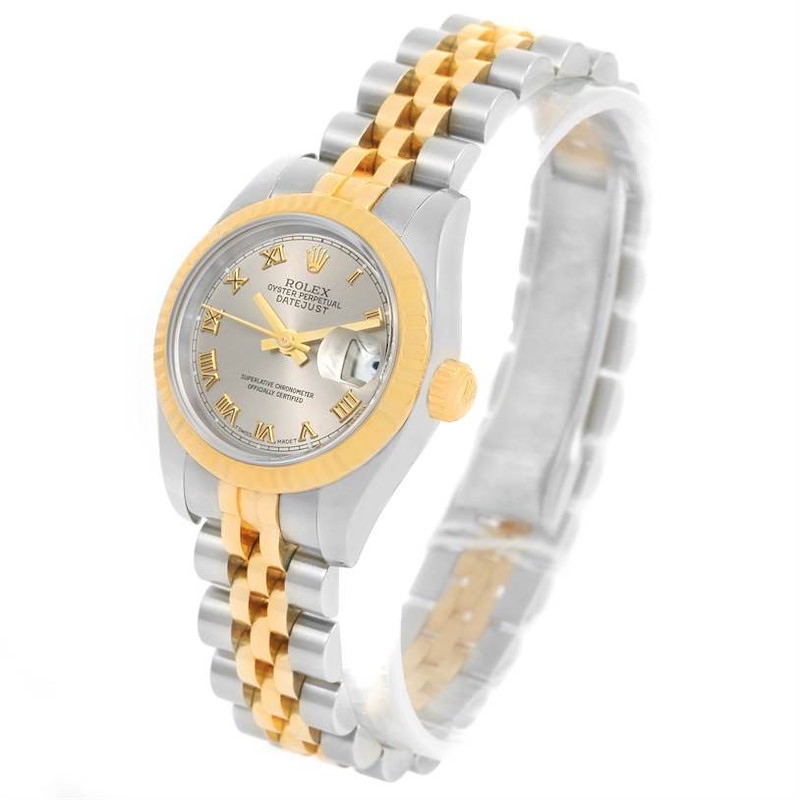 Rolex Datejust Ladies Steel 18K Yellow Gold Slate Dial Watch 179173 SwissWatchExpo