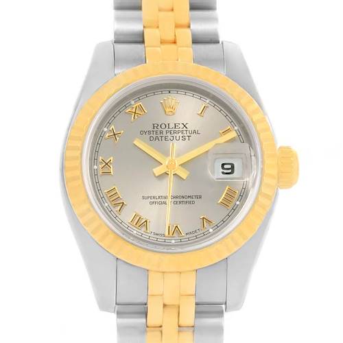 Photo of Rolex Datejust Ladies Steel 18K Yellow Gold Slate Dial Watch 179173