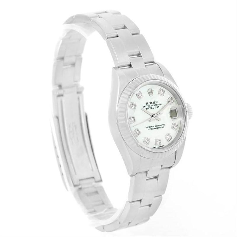 Rolex Datejust Ladies Mother of Pearl Diamond Dial Watch 79174 SwissWatchExpo