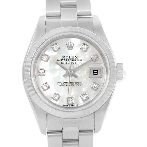 Photo of Rolex Datejust Ladies Mother of Pearl Diamond Dial Watch 79174