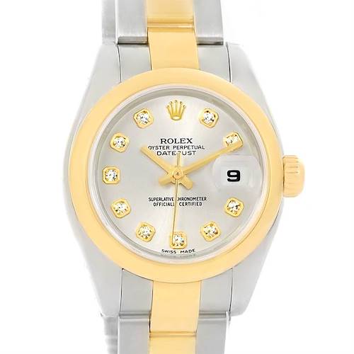 Photo of Rolex Datejust Steel 18K Yellow Gold Diamond Watch 179163 Box Papers